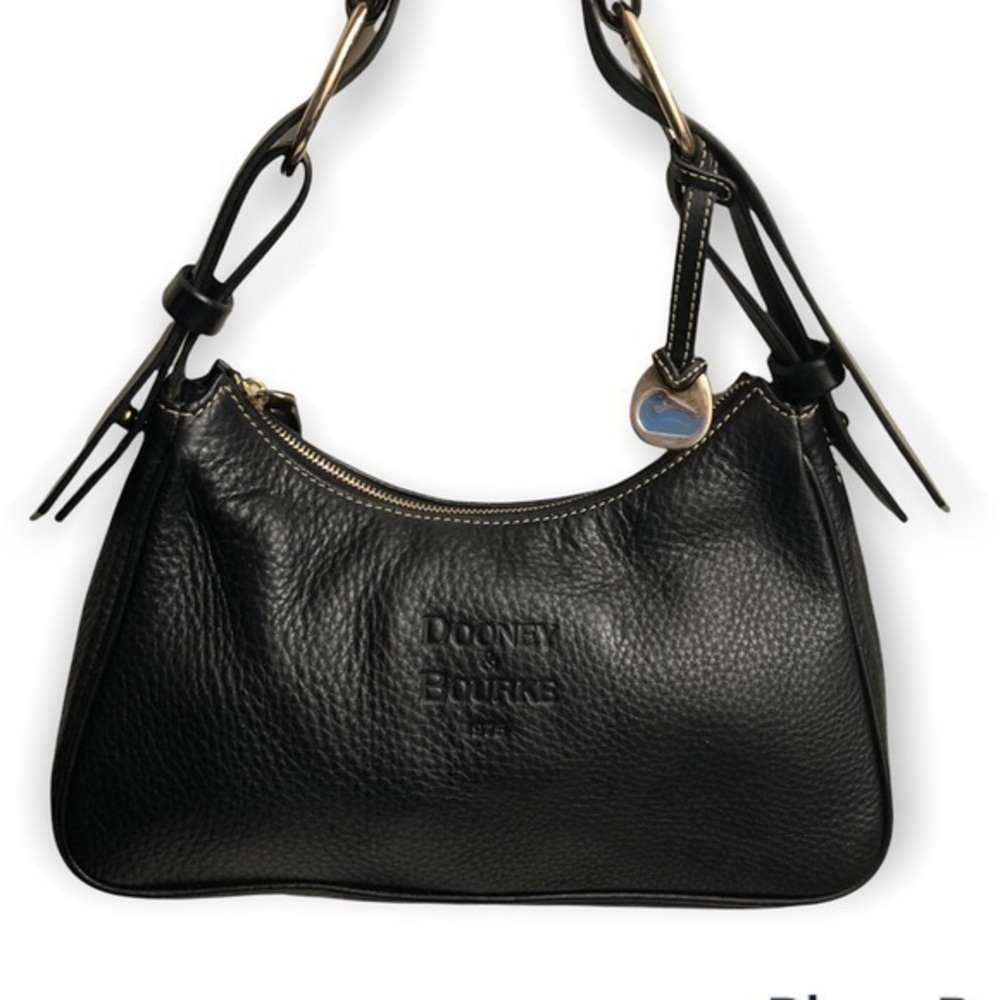 Dooney and bourke black leather hobo bag